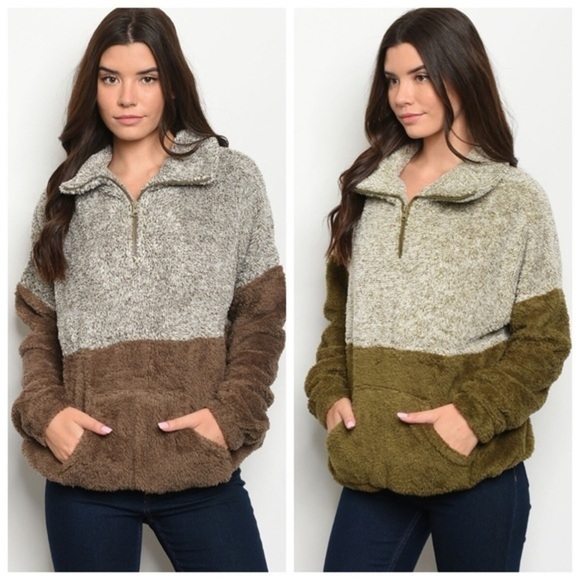 🆕Brown /Off Wht soft fleece jacket/sweater - Picture 4 of 4